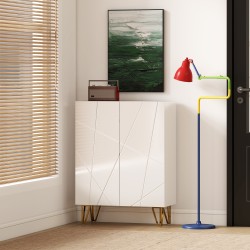 Kenkäkaappi 2-ovinen säädettävillä hyllyillä 72 x 31,5 x 95 cm valkoinen