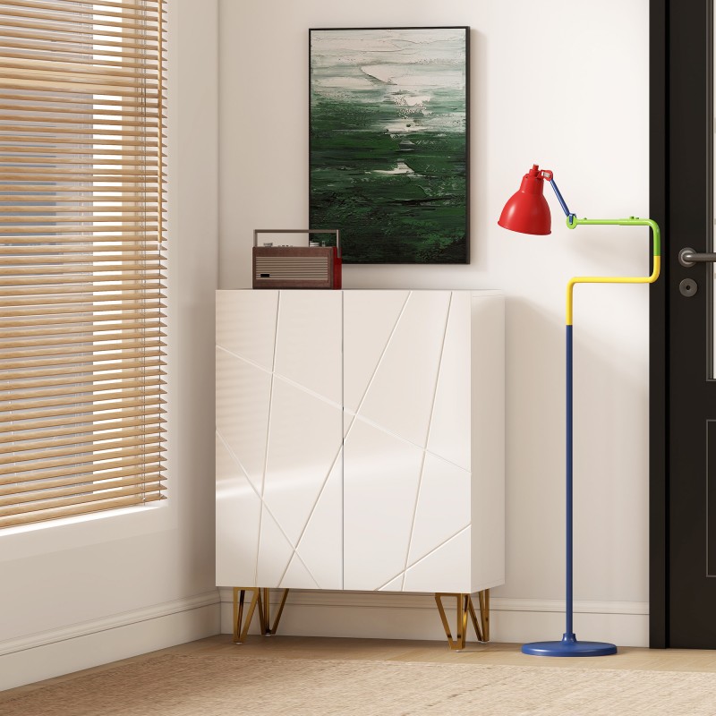 Kenkäkaappi 2-ovinen säädettävillä hyllyillä 72 x 31,5 x 95 cm valkoinen