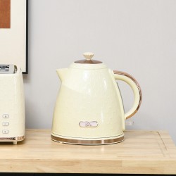 Sähkökannu 1,7 L 2200 W, läpinäkyvä vesitason ikkuna, pestävä suodatin, beige