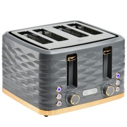 Leivänpaahdin 4 viipaleelle 7 paahtoastetta lämmitys ja sulatustoiminnot korkeannosto harmaa