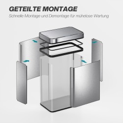 Automaattinen roskakori liikesensorilla, ruostumaton teräs, 50 L, hopea