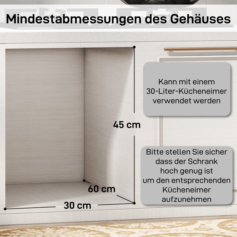 Ulosvedettävä kaappiin asennettava jäteastia 30 l (20+10 l), 2 sisäastiaa, metalli/muovi, harmaa