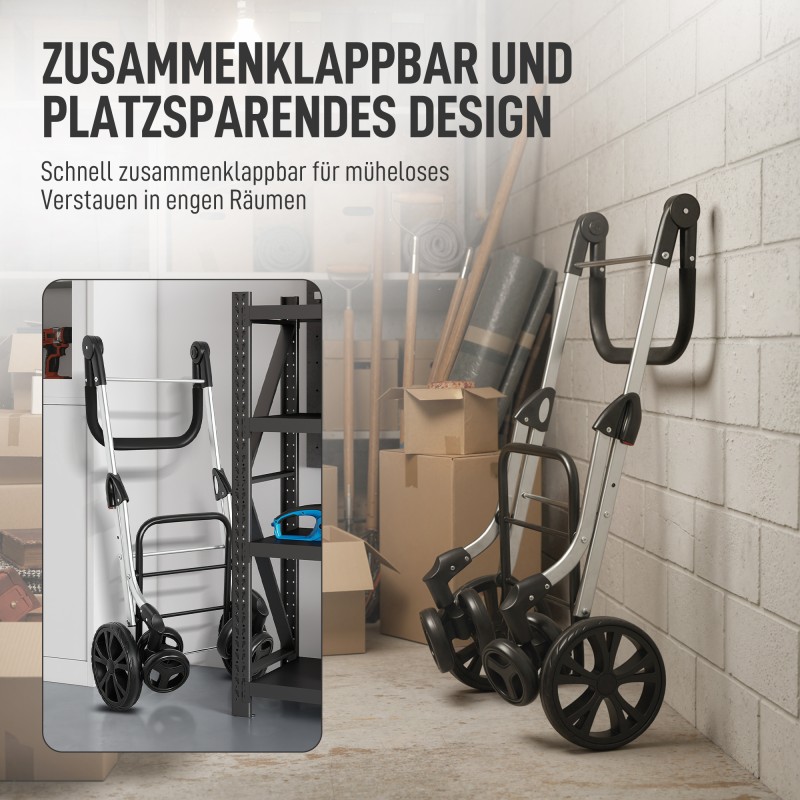 Ostoskärry 3-in-1, 46 l, kylmäosasto, alumiinirunko, taitettava, harmaa