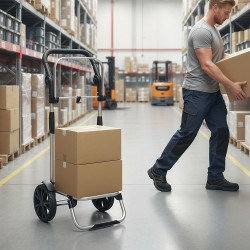 Ostoskärry 3-in-1, kokoontaitettava, kylmäosastolla, 40 l, max 25 kg, musta-hopea