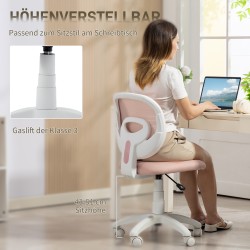 Ergonominen työtuoli ilman käsinojia, verkkokankainen C-selkänoja, säädettävä korkeus, vaaleanpunainen