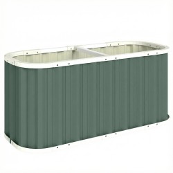 Metallinen korkeakasvatuslaatikko ulkokäyttöön 136 x 53 x 61 cm vaaleanvihreä