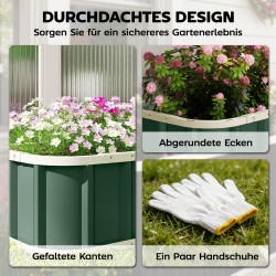 Teräksinen viljelylaatikko ulkokäyttöön 136 x 52 x 31 cm vaaleanvihreä