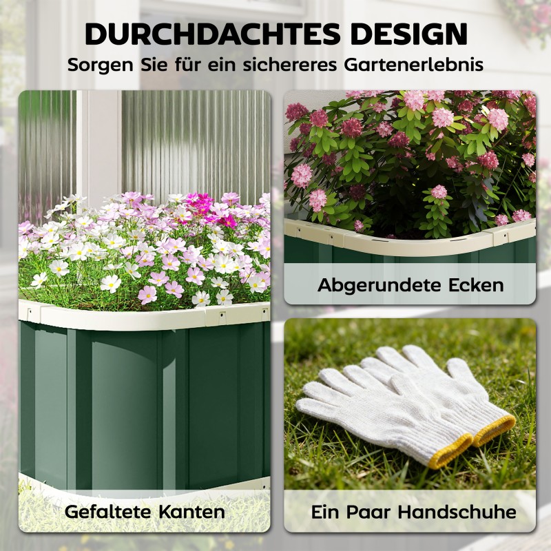 Teräksinen viljelylaatikko ulkokäyttöön 136 x 52 x 31 cm vaaleanvihreä