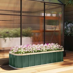 Teräksinen viljelylaatikko ulkokäyttöön 136 x 52 x 31 cm vaaleanvihreä