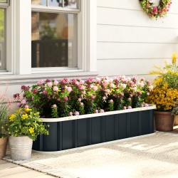 Metallinen viljelylaatikko / parvekeviljelylaatikko, sinkitty teräs, 136 x 52 x 31 cm, tummanharmaa