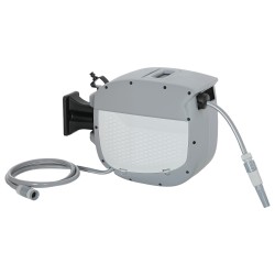 Seinään kiinnitettävä automaattinen letkukela 20 m puutarhaletkulla 180 kääntyvä harmaa