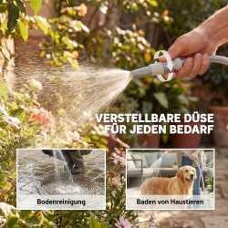 Seinälle asennettava kasteluletkukotelo 30 m, automaattinen sisäänkelautuva letkukela, 180° kääntyvä, harmaa