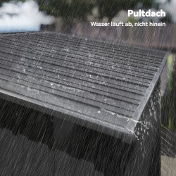 Metallinen pihavarasto 1,37 m² galvanoitu teräs liukuovi tummanharmaa