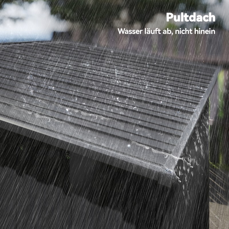 Metallinen pihavarasto 1,37 m² galvanoitu teräs liukuovi tummanharmaa