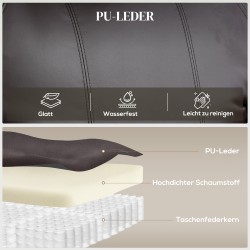 Sähköinen lepotuoli ylösnousuavulla, keinonahka, mukitelineet ja sivutaskut, tummanruskea