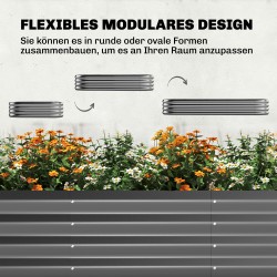 Metallinen viljelylaatikko köynnösosalla 220 x 110 x 150 cm 716 l tummanharmaa