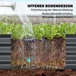 Metallinen viljelylaatikko köynnösosalla 220 x 110 x 150 cm 716 l tummanharmaa