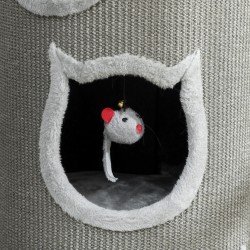 Kissan raapimis- ja lepotorni 96 cm, 3 pesää, pestävä yläpeti, harmaa