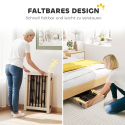 Vapaasti seisova koiraportti ovella, 4 paneelia, MDF ja teräs, 205 x 70 cm, tammi–musta