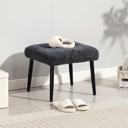 Jalkarahi chenille-verhoilulla ja teräsjaloilla 45 x 41 x 38 cm tummanharmaa