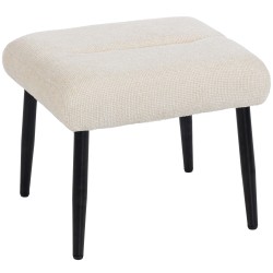 Jalkarahi ja lisäistuin teräsjaloilla chenille verhoilu 45 x 41 x 38 cm cremevalkoinen