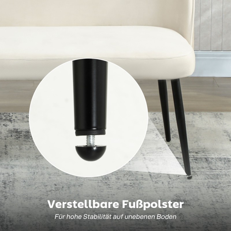 2-istuttava sohva pieniin tiloihin, metallirunko ja eukalyptuspuu, samettimainen kangas, beige