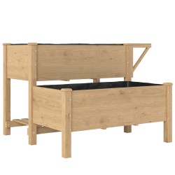 Kaksitasoinen korotettu viljelylaatikko parvekkeelle kuusipuu 119 5 x 102 x 76 5 cm vaaleanruskea