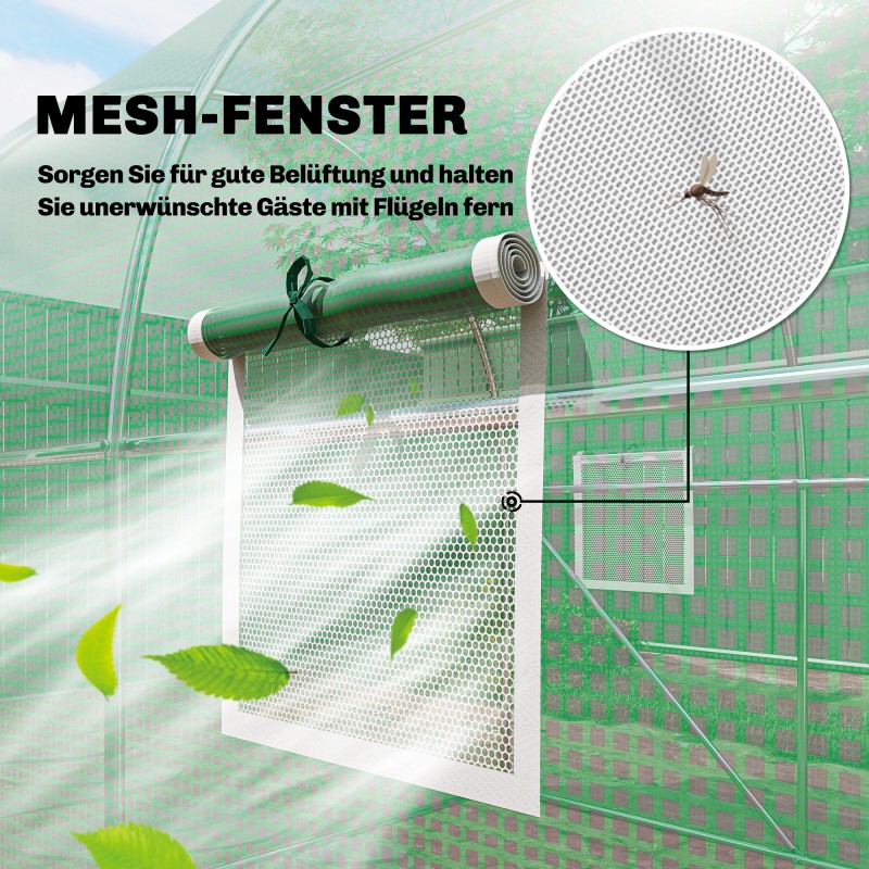 Kasvihuone kasviteltta PE-kate galvanoitu teräsrunko 2 x 3 x 2 m vihreä