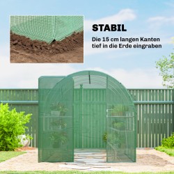 Kasvihuone kasviteltta PE-kate galvanoitu teräsrunko 2 x 3 x 2 m vihreä