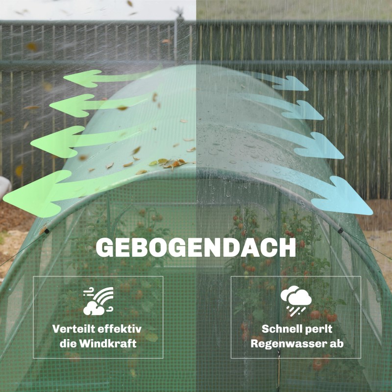 Kasvihuone kasviteltta PE-kate galvanoitu teräsrunko 2 x 3 x 2 m vihreä