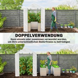 Kasvihuone tomaatille korotetulla viljelylaatikolla teräs ja PE 141 x 141 x 190 cm valkoinen