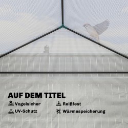 Kasvihuone tomaatille korotetulla viljelylaatikolla teräs ja PE 141 x 141 x 190 cm valkoinen