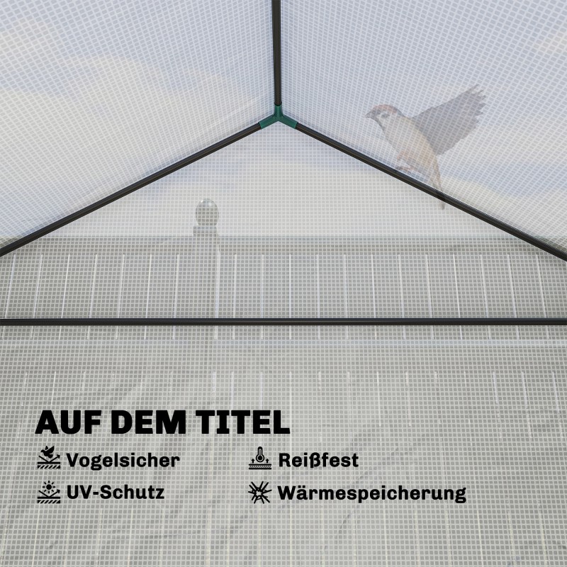 Kasvihuone tomaatille korotetulla viljelylaatikolla teräs ja PE 141 x 141 x 190 cm valkoinen