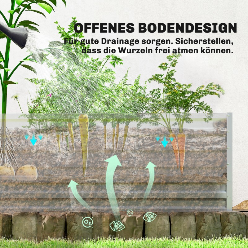 Kasvihuone tomaatille korotetulla viljelylaatikolla teräs ja PE 141 x 141 x 190 cm valkoinen