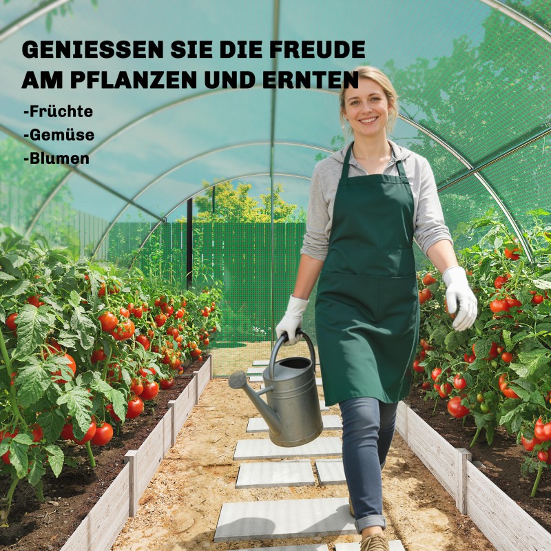 Kasvihuone puutarhatunneli PE-kate galvanoitu teräsrunko 4 x 3 x 2 m vihreä