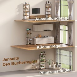 Kirjahylly 5 tasoa metalli ja MDF 79x35x161 cm rustiikin ruskea