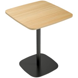 Pieni ruokapöytä kahdelle MDF kansi ja teräsjalka 60 x 60 x 75 cm luonnonpuu musta