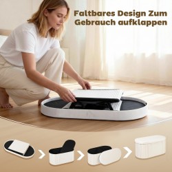 Säilytysrahi olohuoneeseen samettimainen 76 x 38 x 35 cm 72 L kermanvalkoinen taitettava