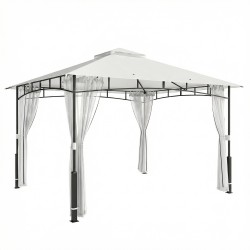 Pihapaviljonki terassille 3 x 3 6 m metallirunko hyttysverkot vedenpitävä katos musta kerma