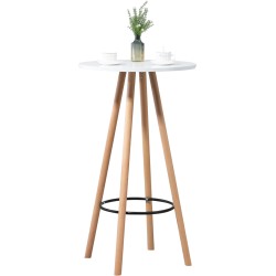 Pyöreä skandinaavinen seisomapöytä pyökistä musta tai valkoinen