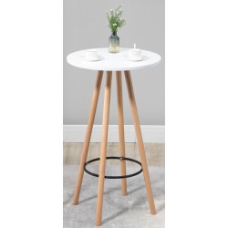 Pyöreä skandinaavinen seisomapöytä pyökistä, musta tai valkoinen