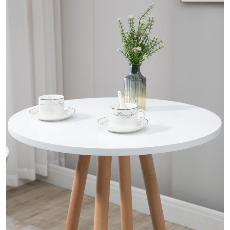 Pyöreä skandinaavinen seisomapöytä pyökistä, musta tai valkoinen