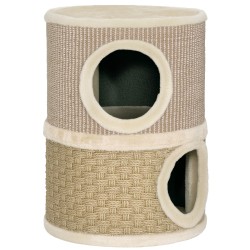 Kissan raapimaputki kahdella piilopaikalla sisal raapapinta 35 5 x 35 5 x 49 cm khaki kahvi