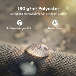 Pergolan vaihtokate 3 x 3 m, polyesteri 298 x 293 cm, tummanharmaa