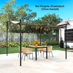 Pergolan kattokangas terassille 298 x 293 cm polyesteri kermanvalkoinen, sopii 3 x 3 m runkoon