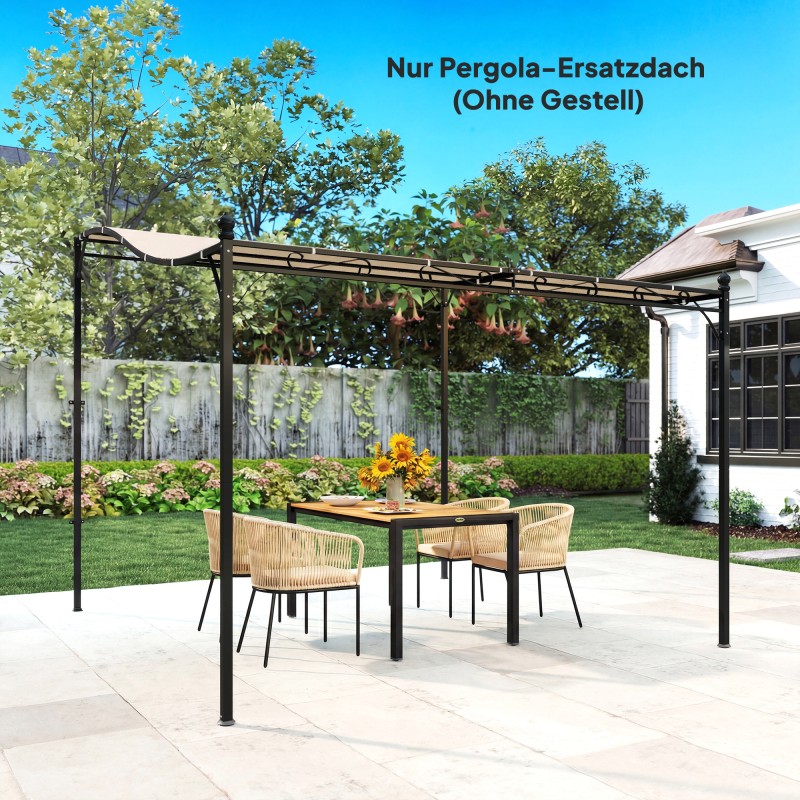 Pergolan kattokangas terassille 298 x 293 cm polyesteri kermanvalkoinen, sopii 3 x 3 m runkoon