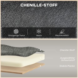 2 hengen sohva pieniin tiloihin, chenille-verhoilu, puujalat, 117 cm, harmaa