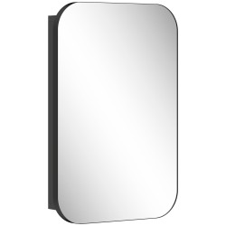 Kylpyhuoneen seinään kiinnitettävä peilikaappi lastulevy ja lasi 40 x 10 x 60 cm musta