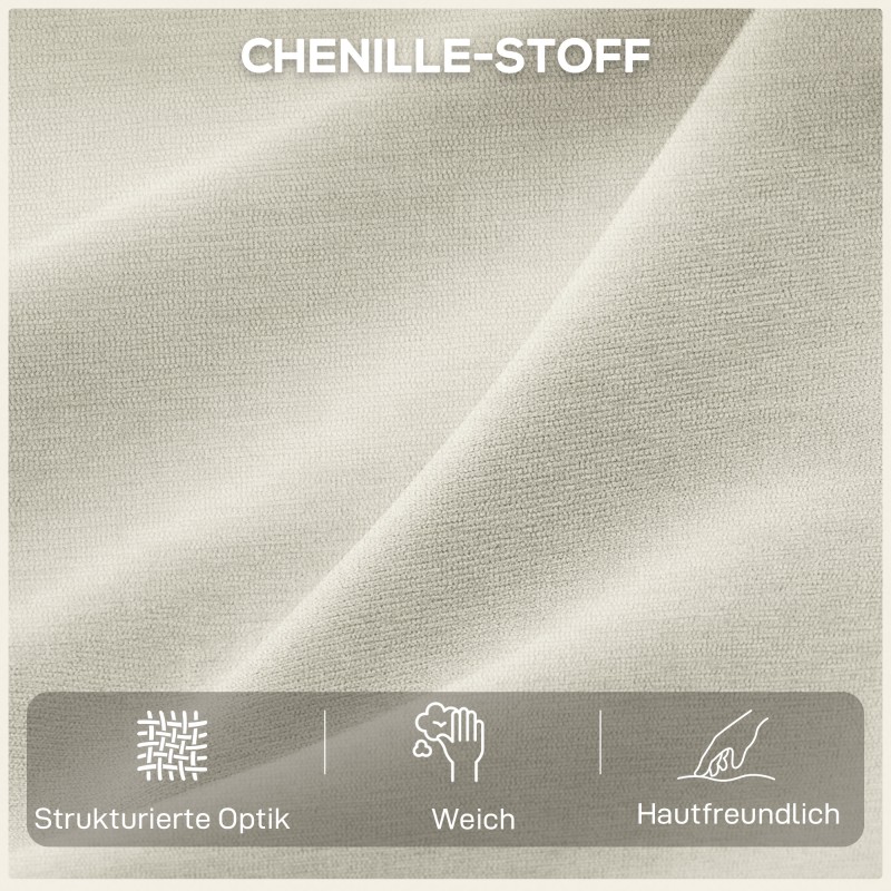 Sähkökäyttöinen lepotuoli keinutoiminnolla ja kallistuksella, chenille-verhoilu, kermanvalkoinen