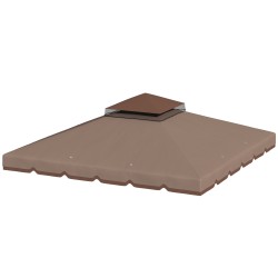 Paviljongin vara katto 3x3 m kaksikerroksinen vettä hylkivä polyesteri khaki ruskea